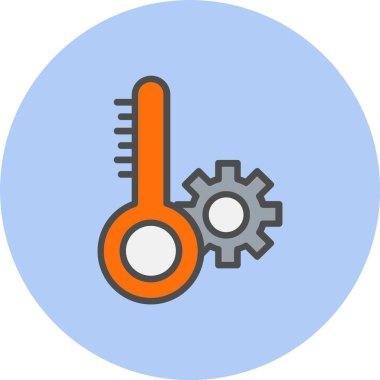 Sıcaklık Satırı Dolu Çember Simgesi