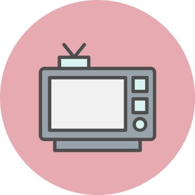 TV Satırı Dolu Çember Simgesi