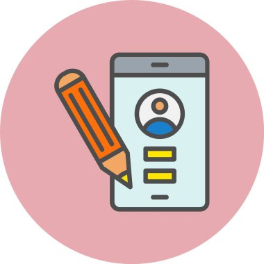 Ui Tasarım Satırı Dolu Çember Simgesi