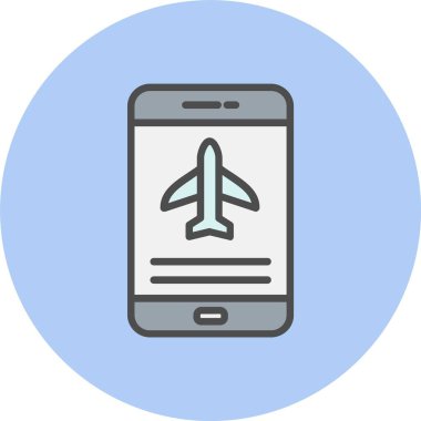 Havaalanı Satırı Dolu Çember Simgesi