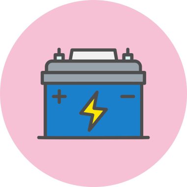 Pil Hattı Dolu Çember Simgesi