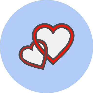 Kalp Satırı Dolu Çember Simgesi