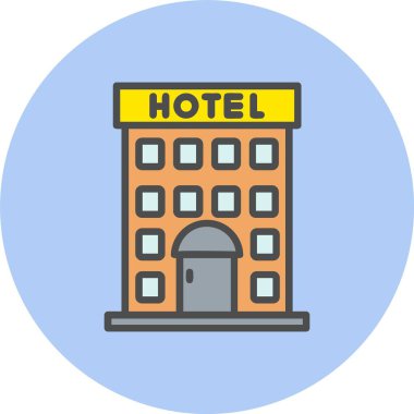 Otel Satırı Dolu Çember Simgesi