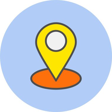 Harita Satırı Dolu Çember Simgesi