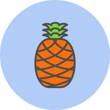 Ananas Satırı Dolu Çember Simgesi