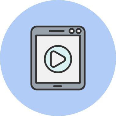 Tablet Satırı Dolu Çember Simgesi