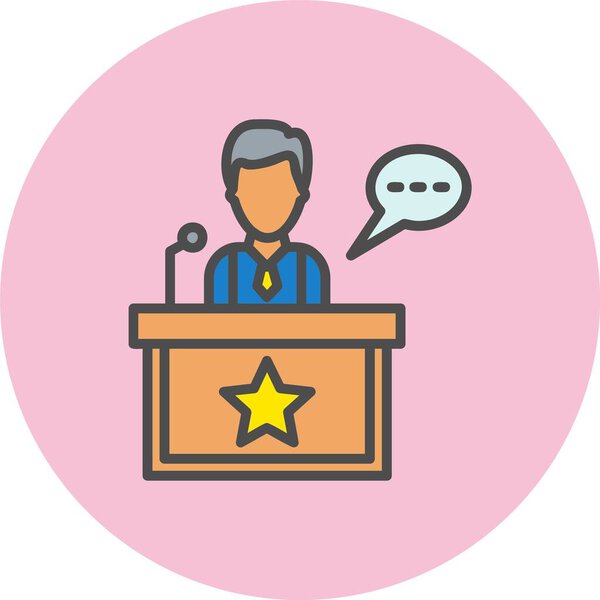 voting Campaign Line Filled Circle Icon