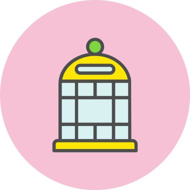 Kuş Kafesi Satırı Dolu Çember Simgesi