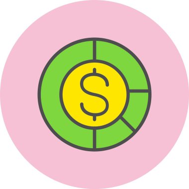 Bütçe Satırı Dolu Çember Simgesi