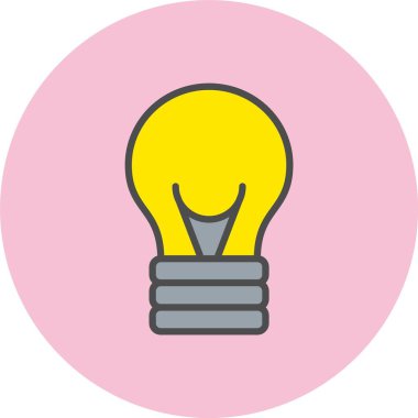 Ampul Satırı Dolu Çember Simgesi