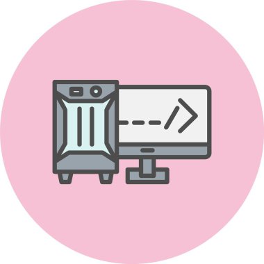 Bilgisayar Satırı Dolu Çember Simgesi