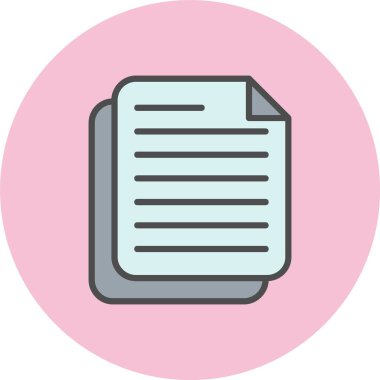 Belge Satırı Dolu Çember Simgesi