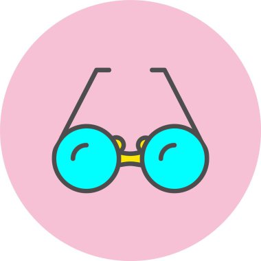 Gözlük Satırı Dolu Çember Simgesi