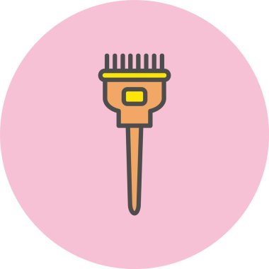 Saç Rengi Fırça Çizgisi Dolu Çember Simgesi