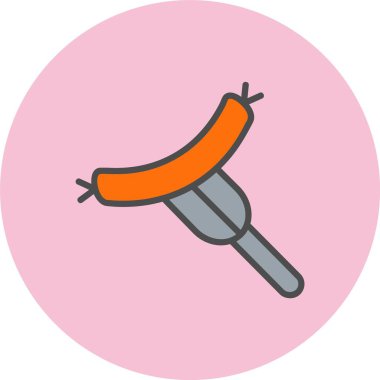 Hot Dog Satırı Dolu Çember Simgesi