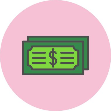 Para Satırı Dolu Çember Simgesi