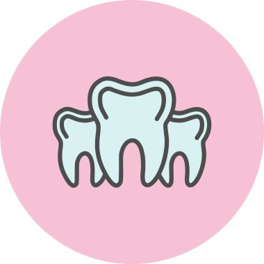 Çoklu Diş Satırı Dolu Çember Simgesi