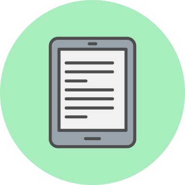Tablet Satırı Dolu Çember Simgesi