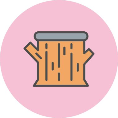 Ağaç Damgası Satırı Dolu Çember Simgesi