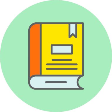 Kitap Satırı Dolu Çember Simgesi