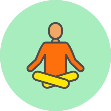 Meditasyon Satırı Dolu Çember Simgesi