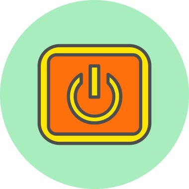 Güç Düğmesi Satırı Dolu Çember Simgesi