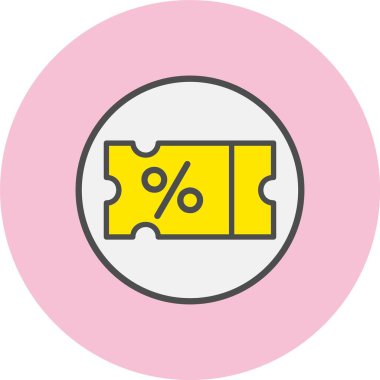 Voucher Line Filled Circle Icon clipart