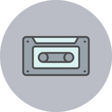 Kaset Satırı Dolu Çember Simgesi