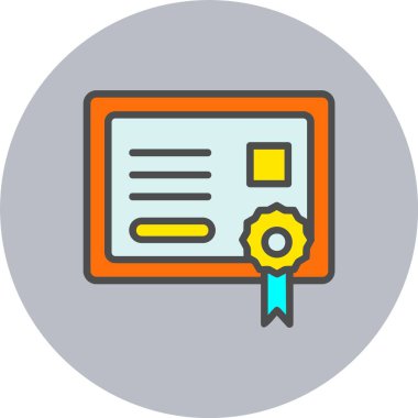 Sertifika Satırı Dolu Çember Simgesi