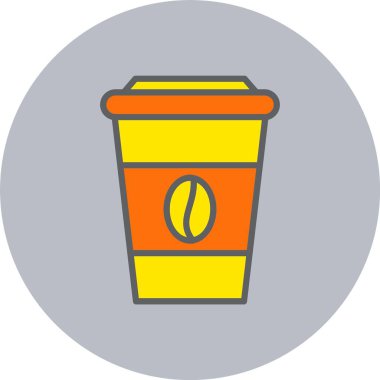 Kahve Fasulyesi Satırı Dolu Çember Simgesi