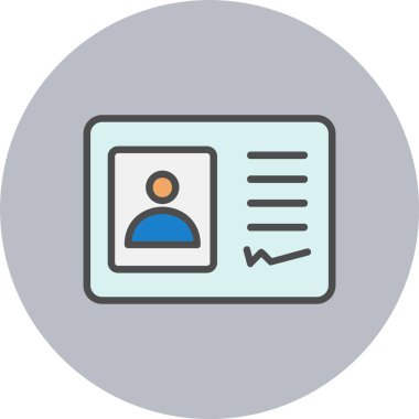 Kimlik Kartı Satırı Dolu Çember Simgesi