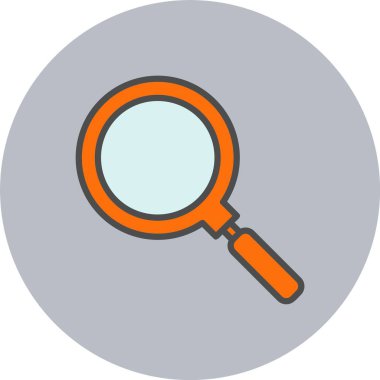 Büyüteç Çizgisi Dolu Çember Simgesi