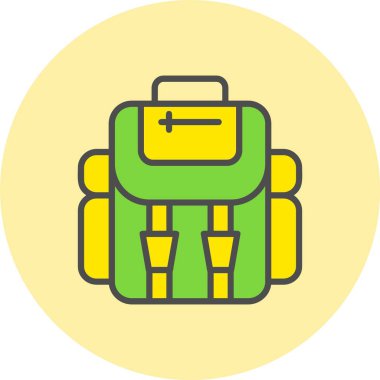 Sırt Çantası Satırı Dolu Çember Simgesi