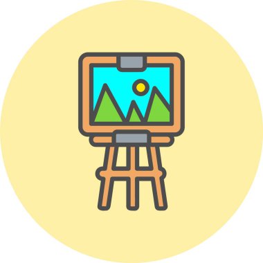 Easel Satırı Dolu Çember Simgesi