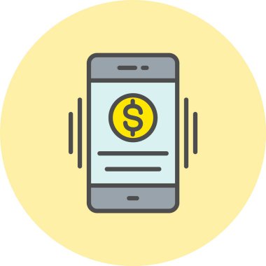 Çevrimiçi Bankacılık Hattı Dolu Çember Simgesi