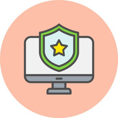 Bilgisayar Satırı Dolu Çember Simgesi