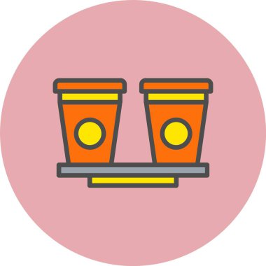 Cups Satırı Dolu Çember Simgesi