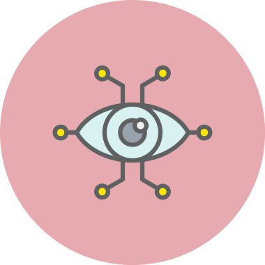 Siber Göz Hattı Dolu Çember Simgesi