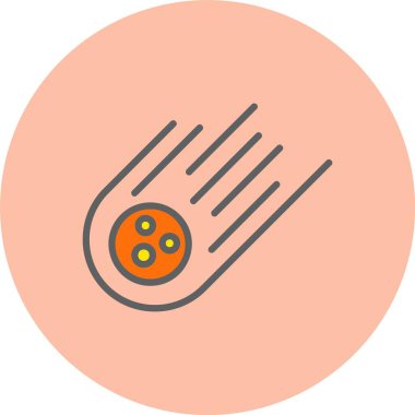 Meteor Satırı Dolu Çember Simgesi