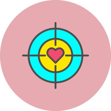 Hedef Satır Dolu Çember Simgesi