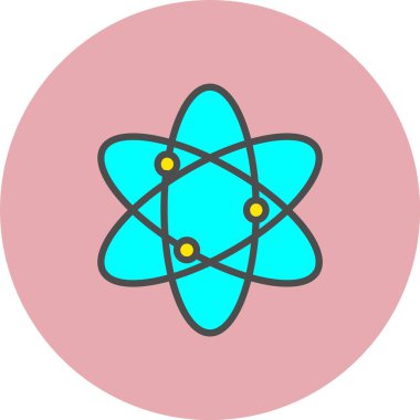 Atom Satırı Dolu Çember Simgesi