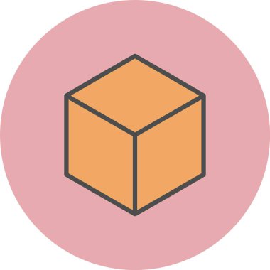 Küp Satırı Dolu Çember Simgesi