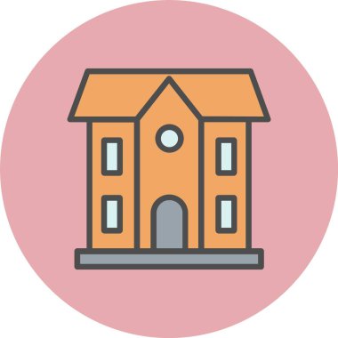 Ev Satırı Dolu Çember Simgesi