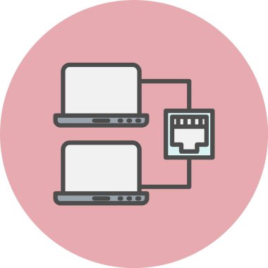 Lan Satırı Dolu Çember Simgesi