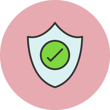 Sheild Satırı Dolu Çember Simgesi