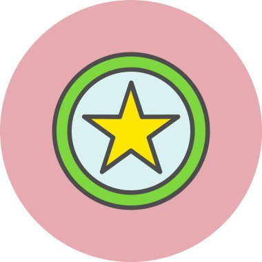 Yıldız Satırı Dolu Çember Simgesi