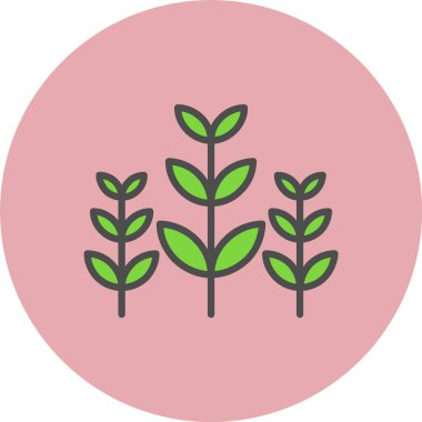 Buğday Satırı Dolu Çember Simgesi