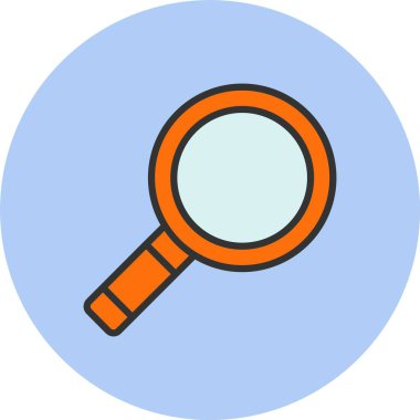 Büyüteç Çizgisi Dolu Çember Simgesi