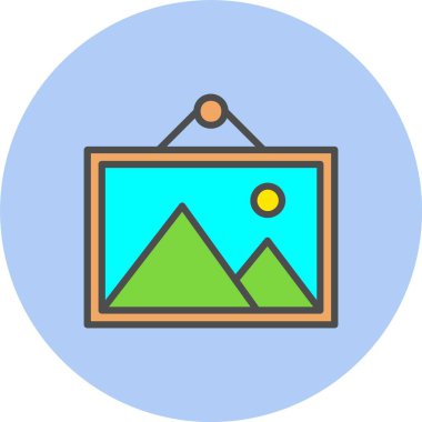 Resim Satırı Dolu Çember Simgesi