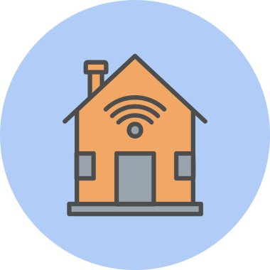 Akıllı Ev Satırı Dolu Çember Simgesi